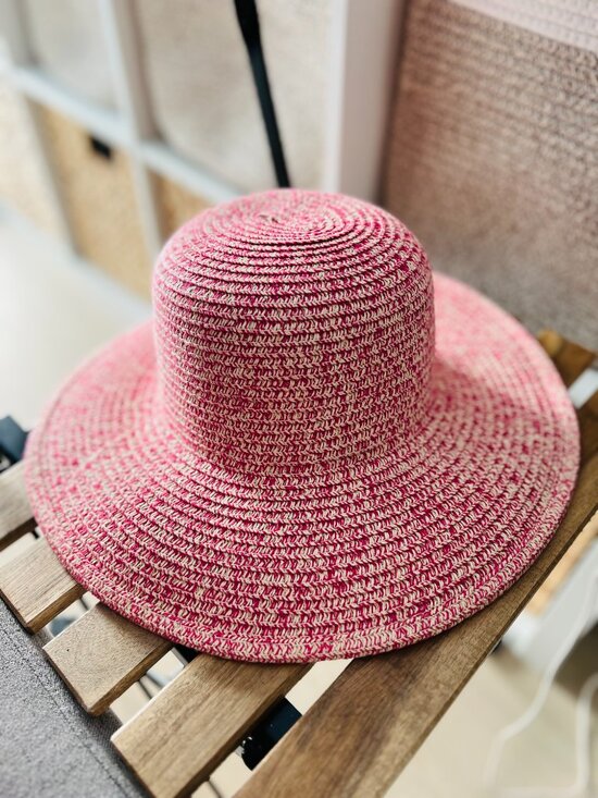 Pink Woven Resort Sun Hat with Wavy Brim – New main image 13